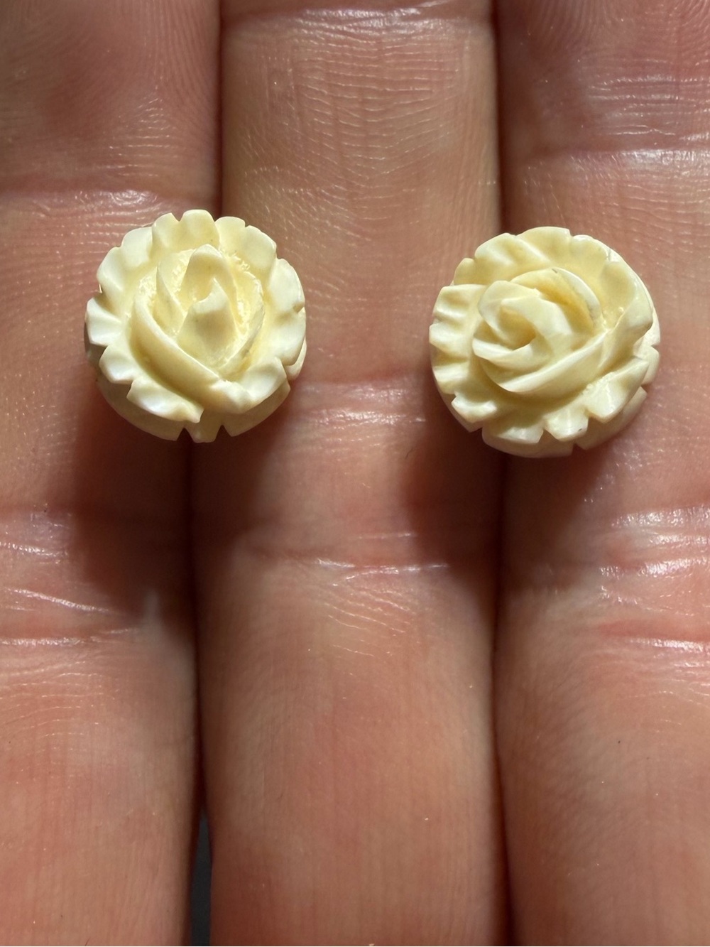 Vintage Cellini Gold Filled Rose Carved Earrings